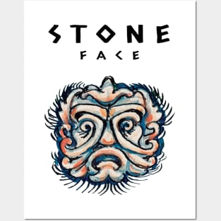 Stone Head Retro Sculpture Face Posters and Art